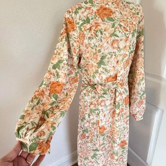 Urban Modesty Maxi dress large floral prairie modest long sleeve boho - Picture 4 of 13